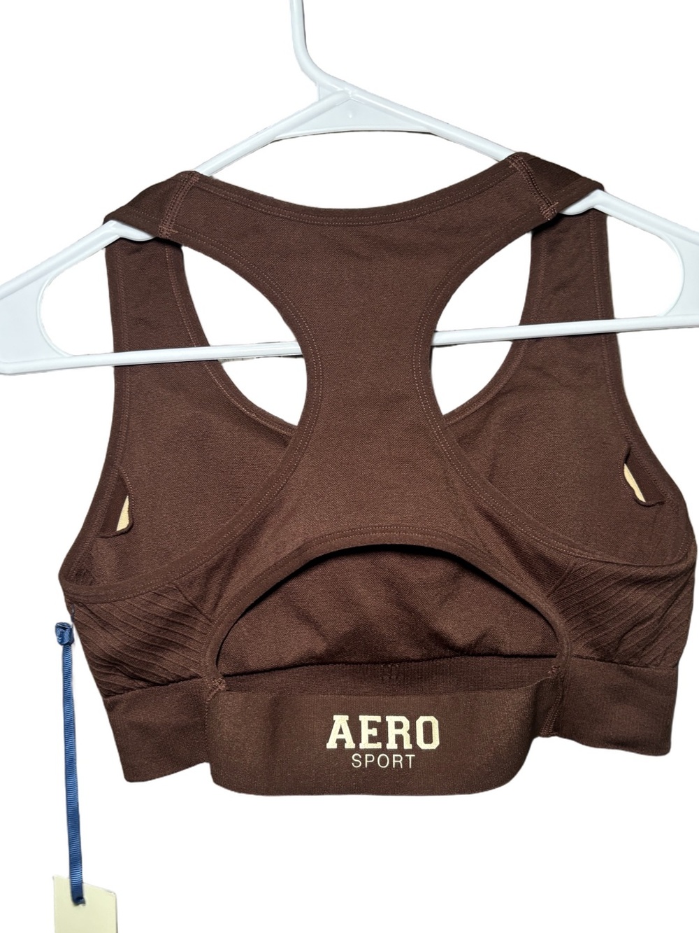 Aeropostale Chocolate Brown Racerback Sports Bra - Picture 2 of 3
